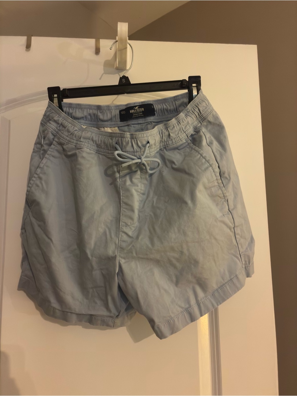 Hollister Pale Blue Elastic Jogger Shorts